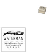 handgetekende walvis naam retouradres rubberstempel (Gestempeld)