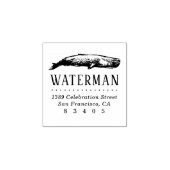  handgetekende walvis naam retouradres rubberstempel (Afrduk)