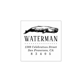  handgetekende walvis naam retouradres rubberstempel