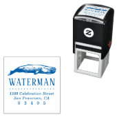  handgetekende walvis naam retouradres  zelfinktende stempel (In situ)