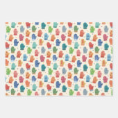 Handgetekende warme winter inpakpapier set vel (Voorkant)