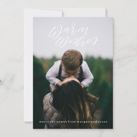 Handgetekende Warmtewensen Vakantiefotokaart Feestdagenkaart (Voorkant)