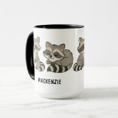 Handgetekende Wasbeer Aangepast Knuffel Mok (Voorkant links)