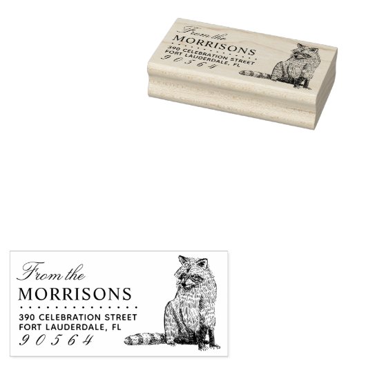  handgetekende wasbeernaam retouradres rubberstempel (Gestempeld)