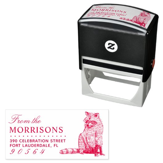  handgetekende wasbeernaam retouradres  zelfinktende stempel (In situ)