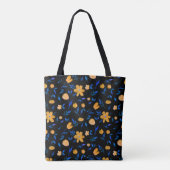 Handgetekende waterverf bloemen en bladeren patroo tote bag (Achterkant)