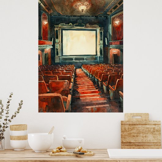 handgetekende Waterverf Mandala Poster (Keuken)