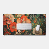 Handgetekende waterverf Seamless Floral Pattern Bureaumat (Keyboard & Muis)