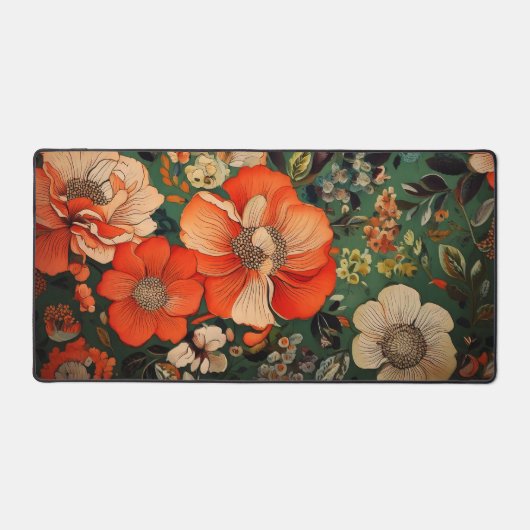 Handgetekende waterverf Seamless Floral Pattern Bureaumat (Voorkant)