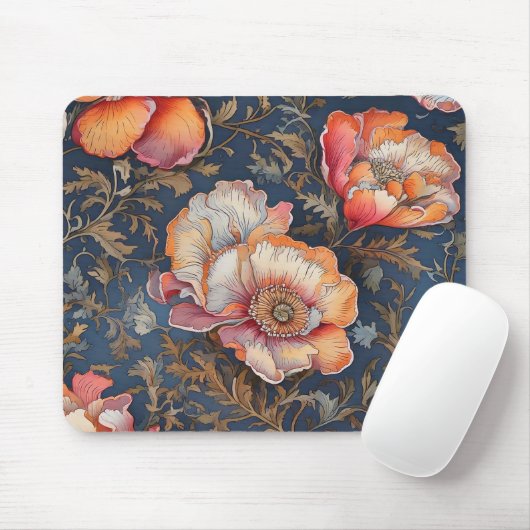Handgetekende waterverf Seamless Floral Pattern Muismat (Met muis)