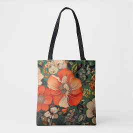 Handgetekende waterverf Seamless Floral Pattern Tote Bag