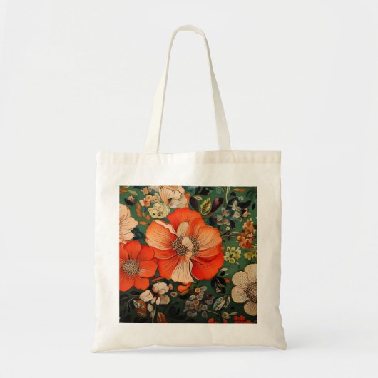 Handgetekende waterverf Seamless Floral Pattern Tote Bag (Voorkant)