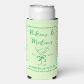 Handgetekende Wavy Bikinis & Martinis Bachelorette Seltzer Blikjeskoeler (Seltzer Voorkant)