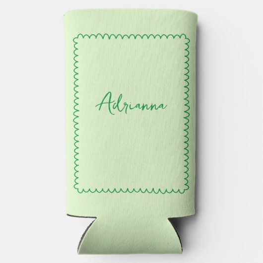 Handgetekende Wavy Bikinis & Martinis Bachelorette Seltzer Blikjeskoeler (Achterkant)