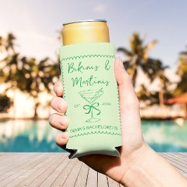 Handgetekende Wavy Bikinis & Martinis Bachelorette Seltzer Blikjeskoeler