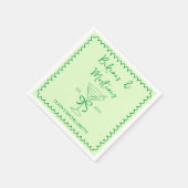 Handgetekende Wavy Bikinis & Martinis Bachelorette Servet (Hoek)