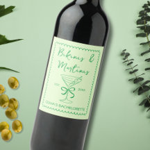 Handgetekende Wavy Bikinis & Martinis Bachelorette