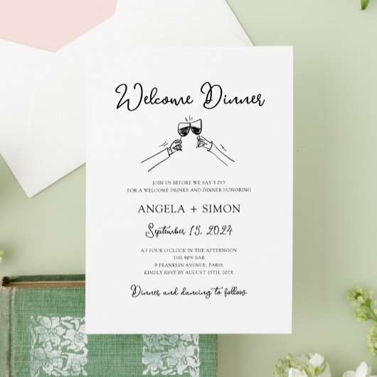 Handgetekende Welkomstdiner Uitnodiging