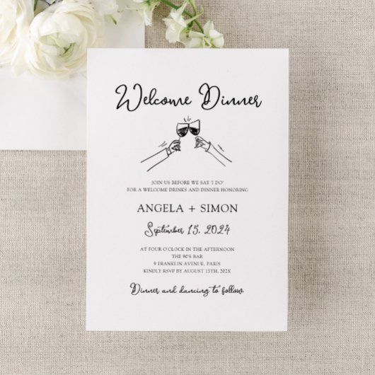 Handgetekende Welkomstdiner Uitnodiging