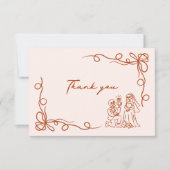 Handgetekende Whimsical Halloween Bruiloftsfeest  Bedankkaart (Voorkant)