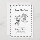 Handgetekende Whimsical Ongewone Handgeschreven Tr Save The Date (Voorkant)