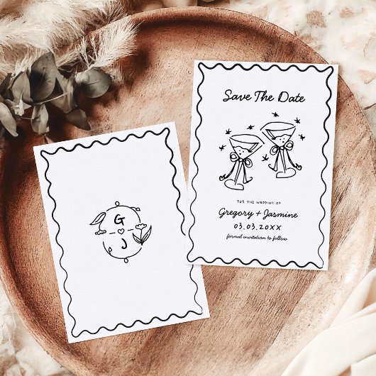 Handgetekende Whimsical Ongewone Handgeschreven Tr Save The Date