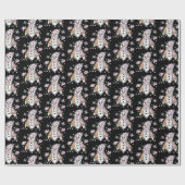 Handgetekende Whimsical Snowman Kerstmis M Cadeaupapier (Vlak)