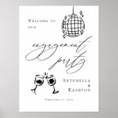 Handgetekende Whimsical verlovingsfeest welkom Poster (Voorkant)