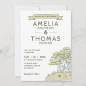 Handgetekende Whimsical Woodland Forest Wedding Kaart (Voorkant)