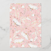 Handgetekende Wildbloemen Elegante Blush Roze Brui Folie Uitnodiging (Achterkant)