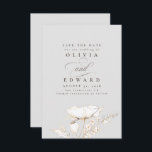 Handgetekende Wildbloemen Licht grijs Opslaan Datu Save The Date<br><div class="desc">Met de hand getrokken gouden bloemen licht grijs sparen de datumkaarten</div>