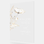 Handgetekende Wildbloemen Moderne Elegante Bruilof Acryl Bord (Hoek)