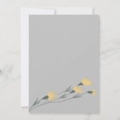 Handgetekende Wilde Bloem Botanische Grijze Bruilo Kaart (Achterkant)