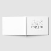 Handgetekende wilde bloemen Elegant modern Gastenboek (Volledig)