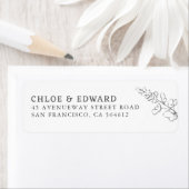 Handgetekende Wildflower Branch Elegant Etiket (Insitu)