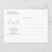 Handgetekende Wildflower Elegant Sla de datumfoto Aankondigingskaart (Achterkant)