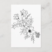 Handgetekende Wildflower Pattern Wedding Details Informatiekaartje (Achterkant)