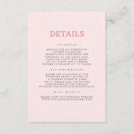 Handgetekende Wildflower Pattern Wedding Details Informatiekaartje