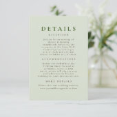 Handgetekende Wildflower Pattern Wedding Details Informatiekaartje (Staand voorkant)