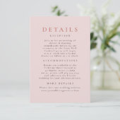 Handgetekende Wildflower Pattern Wedding Details Informatiekaartje (Staand voorkant)