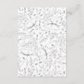 Handgetekende Wildflower Pattern Wedding Details Informatiekaartje (Achterkant)