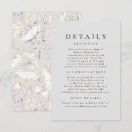 Handgetekende Wildflower Pattern Wedding Details Informatiekaartje