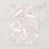 Handgetekende Wildflower Pattern Wedding Details Informatiekaartje (Achterkant)