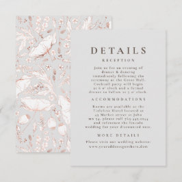 Handgetekende Wildflower Pattern Wedding Details Informatiekaartje