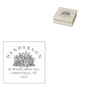 Handgetekende Wildflowers Familie Retouradres Rubberstempel (Gestempeld)