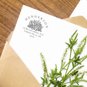 Handgetekende Wildflowers Familie Retouradres Rubberstempel