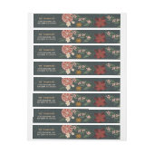 Handgetekende Winter Florals Wraparound adreslabel (Vel)