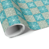 Handgetekende Winter Snowflake Patroon – Cosy Nord Cadeaupapier (Rol Hoek)