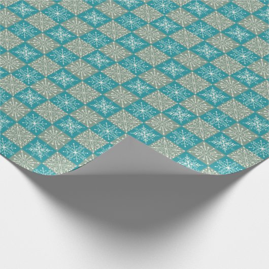 Handgetekende Winter Snowflake Patroon – Cosy Nord Cadeaupapier (Hoek)