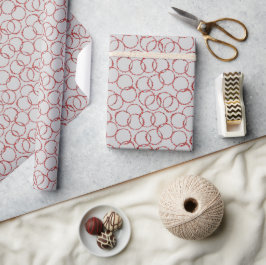 Handgetekende winterbessenkrans grijs cadeaupapier